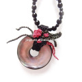 Fashion Black Onyx häkeln natürliche Muschel Perlen Halskette